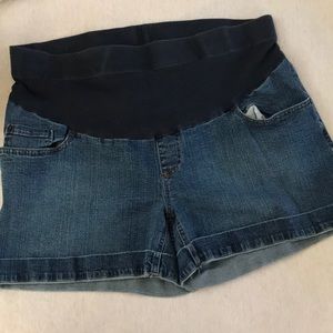 Maternity denim jean shorts